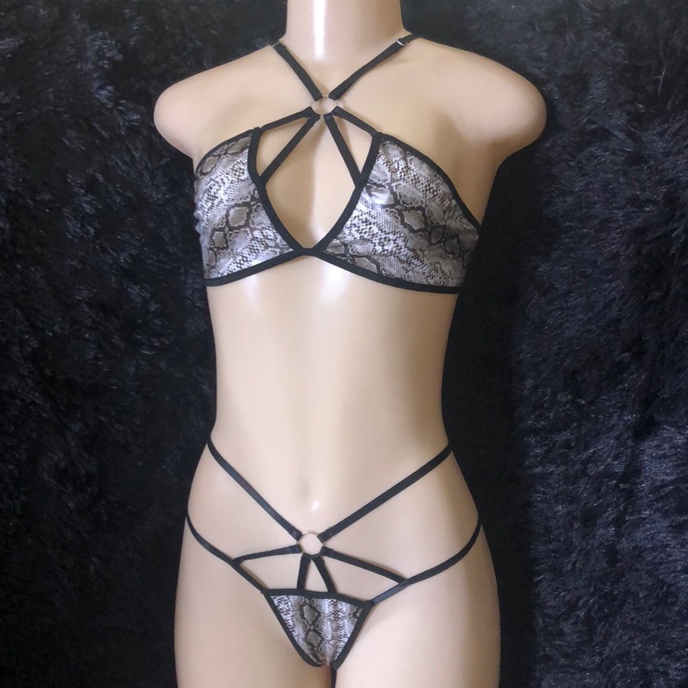 Faux Snake Skin Bikini